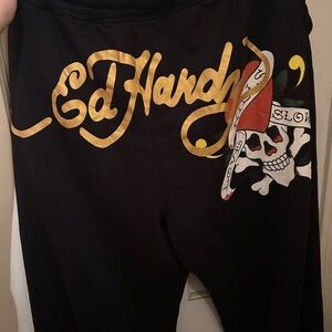 Black Ed Hardy Sweatpants - Size 2XL